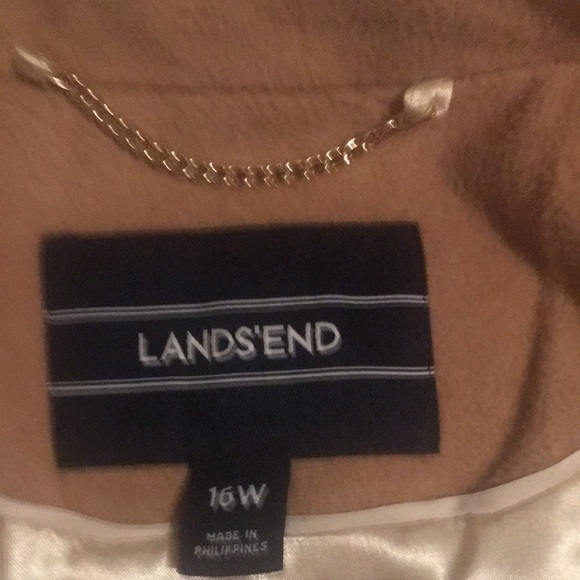 2/18/25 host pick! 🎉🎉LANDS'END Tan Wool full length coat - Picture 3 of 7